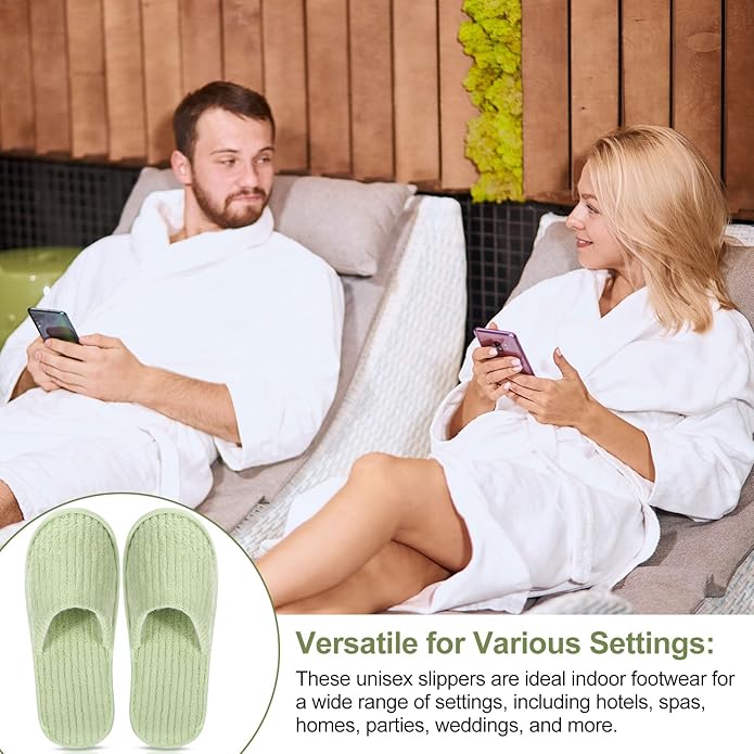 Panitay 20 Pairs Reusable Spa Slippers for Guests Washable House Slippers with Triple Layer Coral Fleece for Home Indoor Hotel Travel, Closed Toe