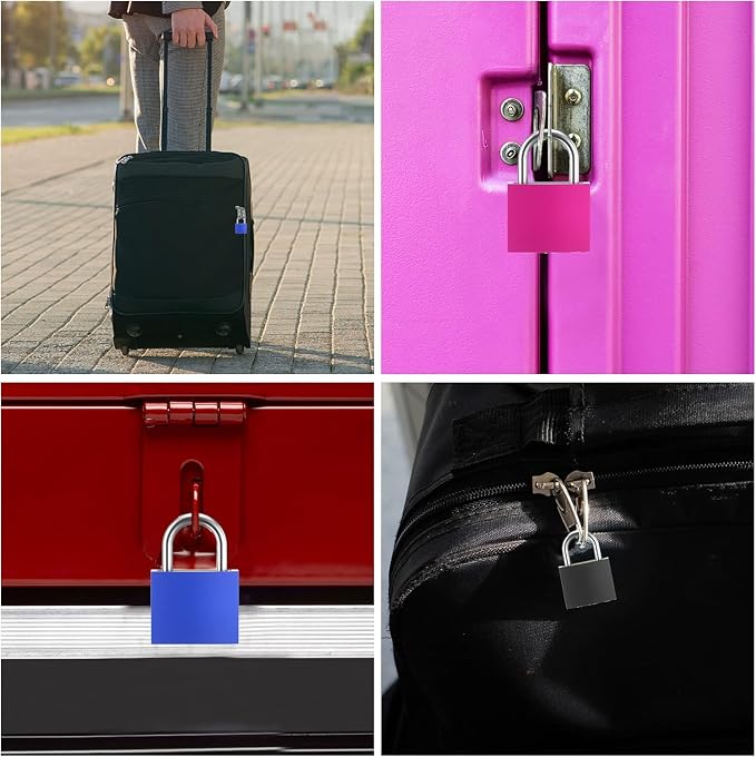 5 Pcs Suitcase Locks with Keys, Small Padlock with Key, Luggage Padlocks, Mini Keyed Padlock for Travel Bags, School Gym Locker, Toolbox - 23mm (Colorful)