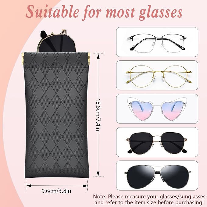 eyeglasses bag Soft Glasses bag, Portable Squeeze Top Sunglasses Case Travel for Women Girls