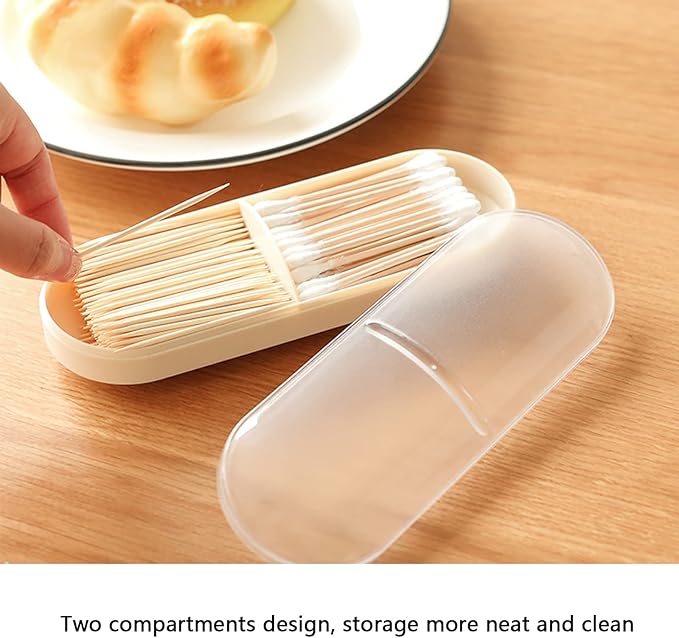 Portable Travel Cotton Pad Storage Case Cotton Swab Ball Holder Dispenser Sponge and Cosmetic Storage Box with Transparent Lid Storage Jar Sanitary Napkins Pad Container Dental Sealed Floss Box 2 Pcs
