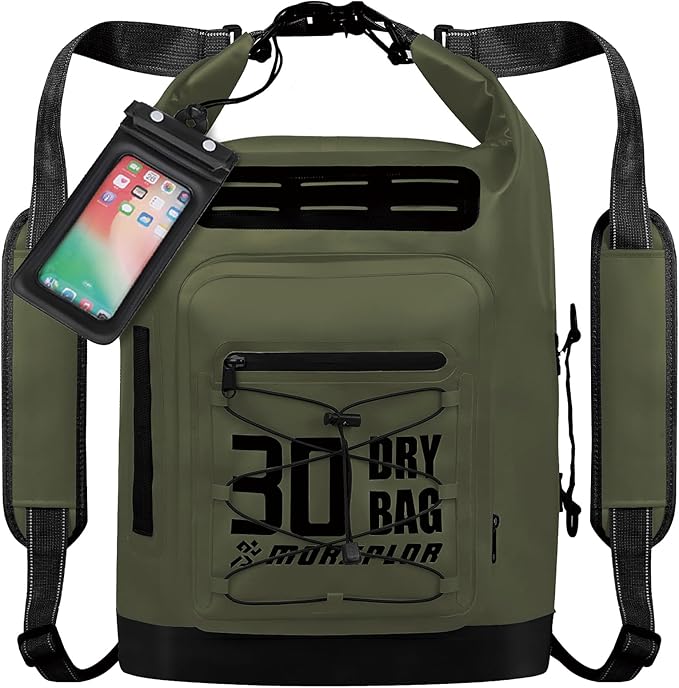 MORXPLOR Dry Bag Waterproof,5L/10L/20L/30L/40L/55L Roll Top Dry Bag Backpack with WaterProof Phone Case for Swim,Kayak