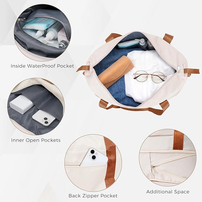 Hardside Luggage Sets, Lightweight Suitcase with Spinner Wheels, Ivory