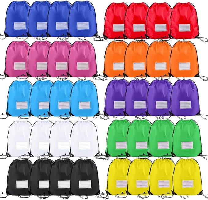 40 Pack Drawstring Bags,Bulk Draw String Backpack, DIY Gym Sports Cinch Bag Sackpack for Women Men