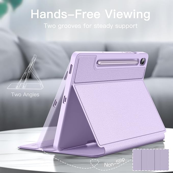 JETech Case for Samsung Galaxy Tab S10 Lite / S10 FE / S9 FE 10.9-Inch with S Pen Holder, Slim Folio Stand Protective Tablet Cover, Multi-Angle Viewing (Lavender)