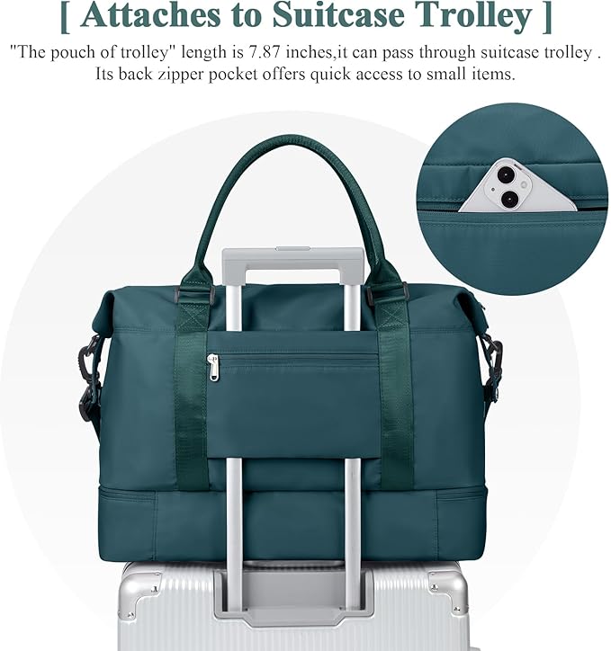 Travel Duffel Bag with Shoes Compartment, Overnight Weekender Bags for Women,Carry on Personal Item Bag,Medium Size