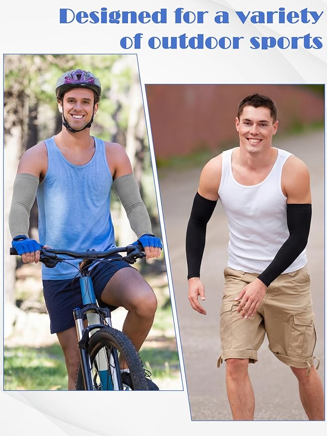 Boao 10 Pairs UV Arm Sleeve for Men Women Cooling Tattoo Cover up Compression Sun Protection Sleeves for Outdoor Activities