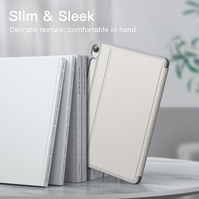 JETech Case for Samsung Galaxy Tab S10 Lite / S10 FE / S9 FE 10.9-Inch with S Pen Holder, Slim Folio Stand Protective Tablet Cover, Multi-Angle Viewing (Silver)