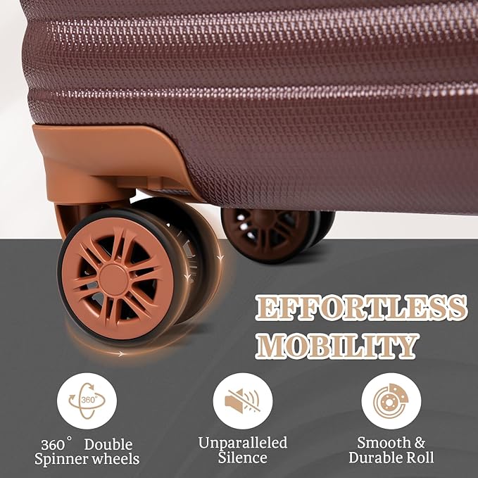 Carry on Luggage 22x14x9 Airline Approved, Suitcases with Wheels Hardshell, Lightweight Hardside Luggage Set with TSA Lock, 20Inch Burgundy Carry on Suitcase