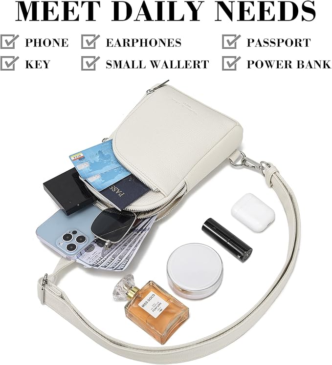 INICAT RFID Blocking Sling Bag, Anti Theft Crossbody Bag for Women Compact Travel Purses Leather