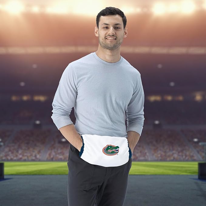 Northwest NCAA Florida Gators Hand Warmer with Adjustable Waist Strap, Officially Licensed Cold Weather Hand Muff for College Sports, Outdoor Sports, Insulated Pocket, Polyester, 7 x 15 in
