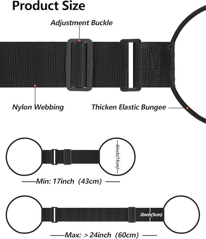 Luggage Connector Straps for Suitcase, Adjustable Travel Belt for Carry on Bag, Backpack, Accessories, Thickened Elastic Add A Bag Bungee Strap, 2 Pack