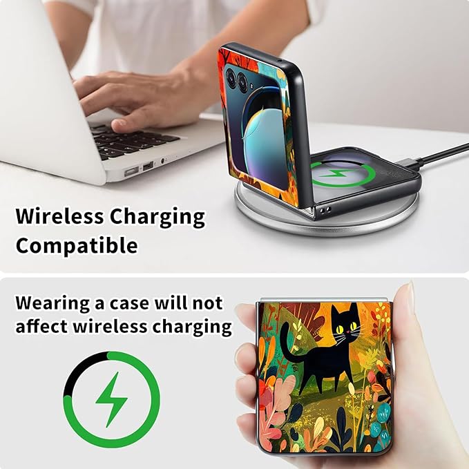 for Motorola Razr 2025 Case,for Moto Razr 60 Phone Case Cute Slim Hard PC Ultra-Thin Anti-Scratches Shockproof Protective Phone Cover,Cartoon Cat Forest