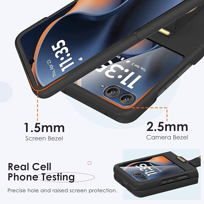 Maxdara for Motorola Razr 2026 Case [Not Fit Razr Plus 2026], Ring Case with Built-in Screen Protector, Hard PC Ultra Thin Shockproof Protective Phone Cover for Moto Razr 2026 & 2025 (Black)