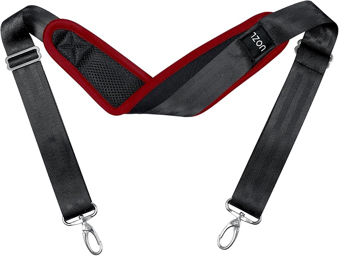 67 Inch Shoulder Straps, Soft with Ultra-Thick Fixed Shoulder Pad, Two Way Independently Adjustable Buckle Replacement Straps for Laptop Bag Messenger Bag Tool Bag Luggage,BlackRed