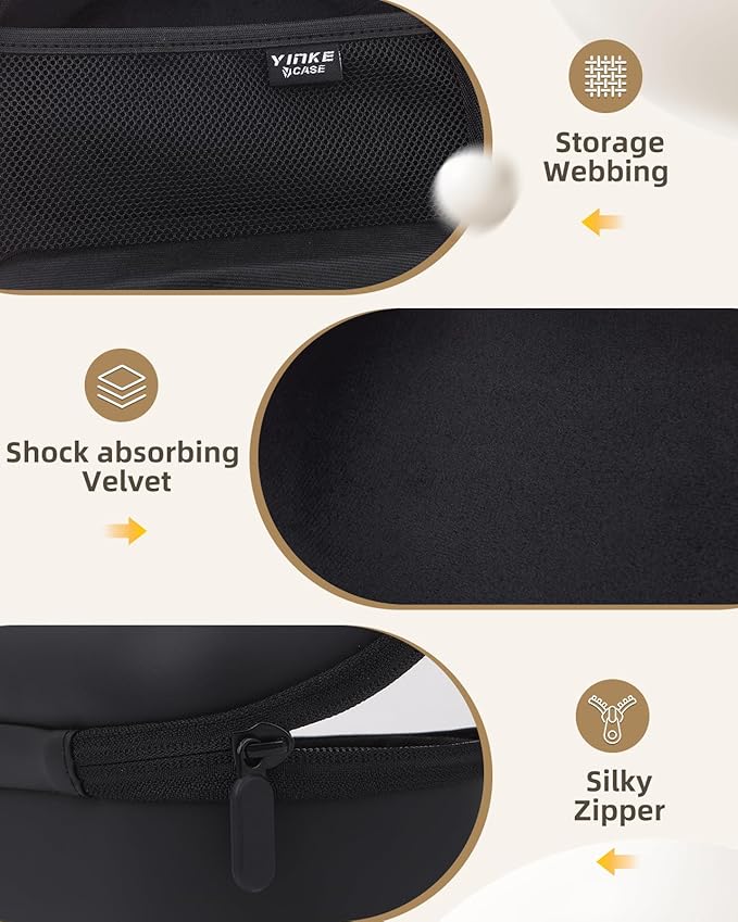 Hard Case for Beats Solo 4/Solo 3/Studio Pro/Studio3 On-Ear Headphones, Universal Portable Travel Organizer Bag with Honeycomb Lid Protection (Black)