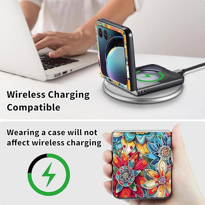 for Motorola Razr Plus 2025 Case,for Razor Plus 2025 Phone Case Cute Slim Hard PC Ultra-Thin Anti-Scratches Shockproof Protective Cover,Colorful Flower