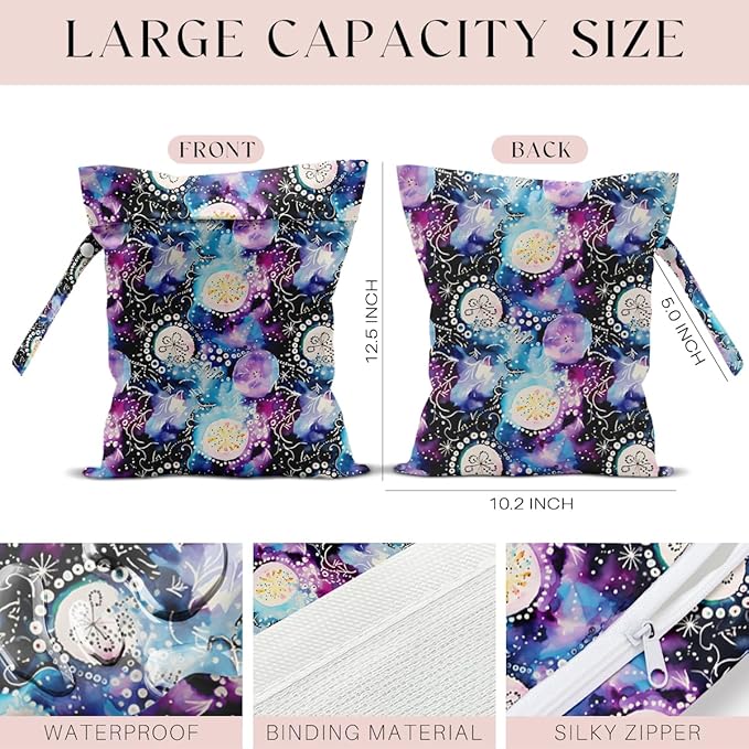 Wet Bag for Swimsuit, Beach Travel Essentials Wet Dry Bag, for Sunscreen Toiletry Dirty Clothes Yoga Gym Diaper, Friends Summer Beach Vacation Gifts. Jellyfish colorful
