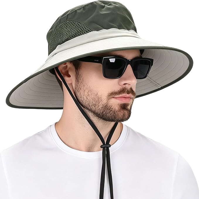 EINSKEY Wide Brim Sun Hat, UPF 50+ UV Protection Waterproof Packable Bucket Hat for Men & Women, Fishing Hiking Beach Garden