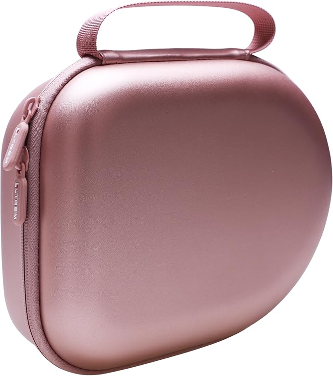 Headphone Headset Case Compatible with Audio-Technica ATH-M20x/JBL/Raycon/Soundcore Anker/Sony/Beats/JLab/TOZO/Logitech/BERIBES/KVIDIO Headphones, Large Headphone Case Hard Shell(Rose Gold)