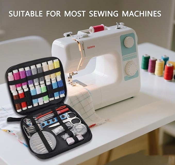 StiVerse 130 Pcs Mini Sewing Kit for Adults with Case, Portable Needle and Thread Kit, Professional Sewing Supplies Accessories for Travel Emergency Kids DIY