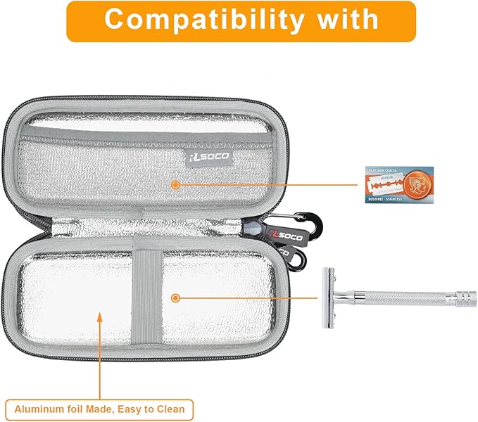 RLSOCO Carrying Case for Merkur Futur 23C/33C/34C/37C/38C Razor & works with Schick Razor (Case Only)
