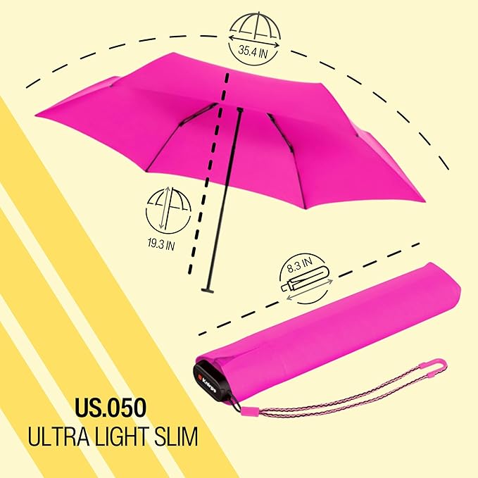Knirps US.050 Ultra Light Pocket Size Manual Rain Umbrella with Carrying Case
