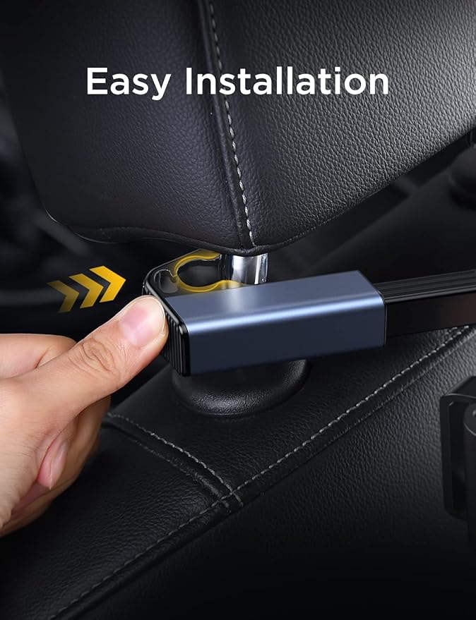 LISEN iPad Car Holder Back Seat Headrest Tablet Holder, Road Trip Essentials Accessories for Women Men Kids Gifts, for Fire HD 2026 iPad Pro 11/13" Air Mini, iPhone, Galaxy Tab, 4.7-12.9" Devices