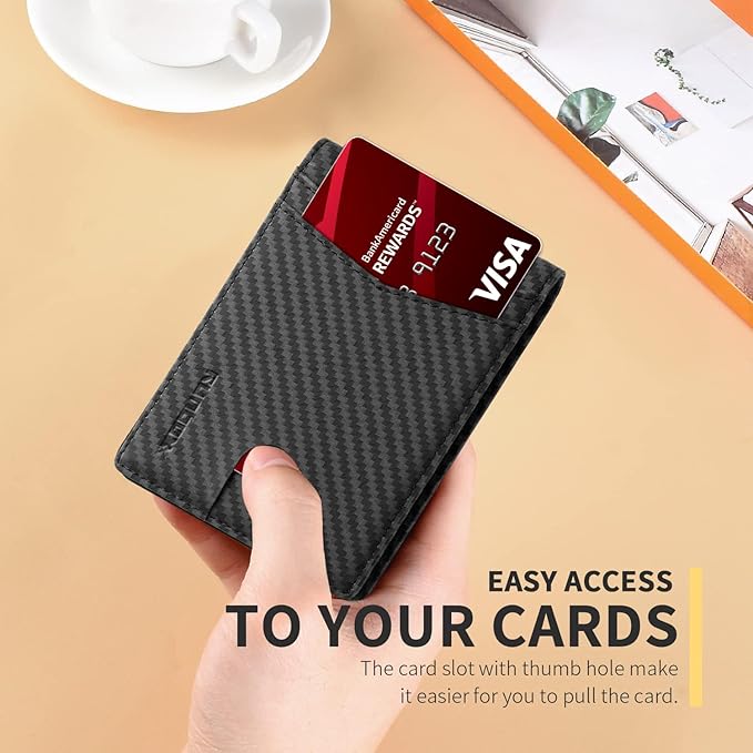 RUNBOX Wallet for Men -Slim Rfid Leather Mens Bifold Novelty Wallets 2 ID Window With Gift Box Men's Accessories | Slim