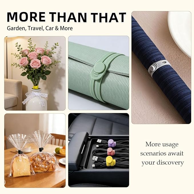28Pcs Silicone Cable Ties Reusable, Multipurpose Cable Management Organizer, Adjustable Fastening Cable Straps with Locking Buckles, High Elasticity Cord Organizer, Travel Essentials (3.2in, Black)
