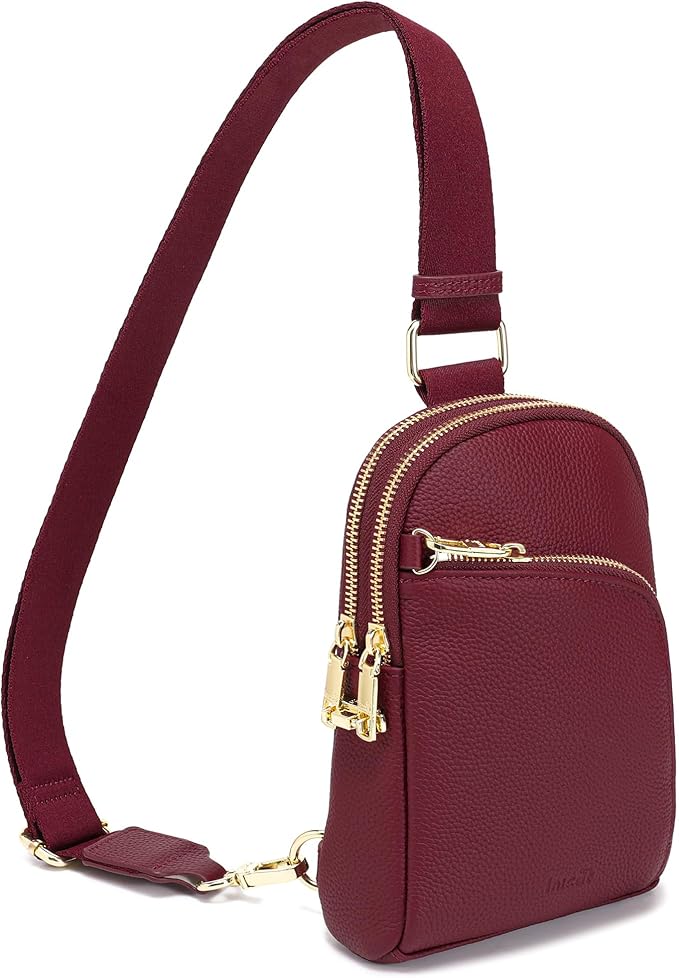 INICAT RFID Blocking Sling Bag, Anti Theft Crossbody Bag for Women Compact Travel Purses Leather