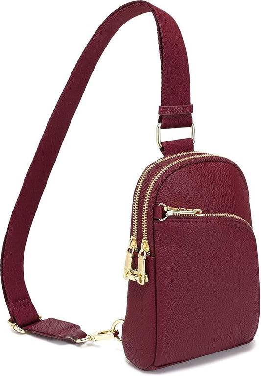 INICAT RFID Blocking Sling Bag, Anti Theft Crossbody Bag for Women Compact Travel Purses Leather