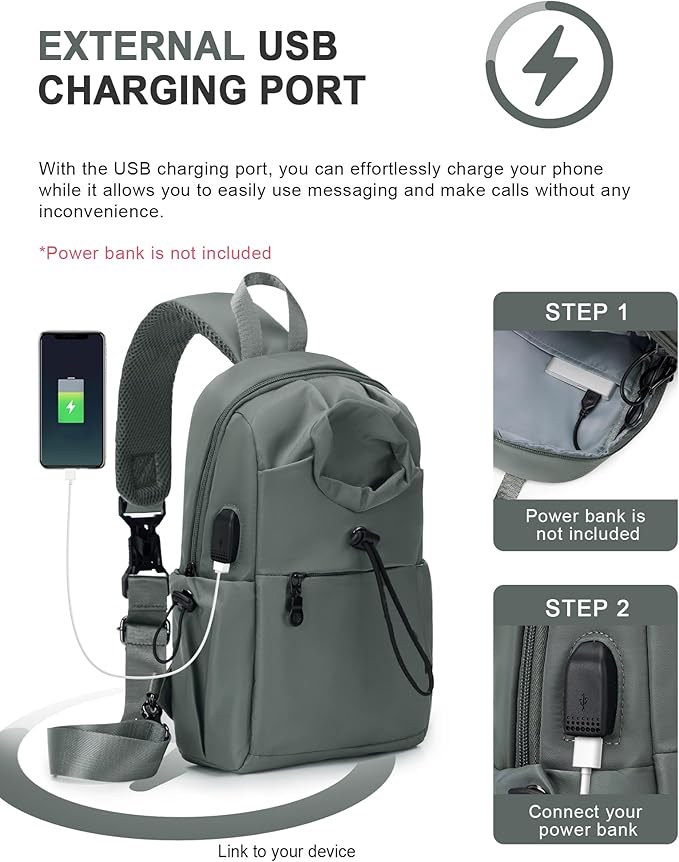 SEAFEW Small Green Sling Crossbody Backpack Shoulder Bag for Men Women - Mini One Strap Sling Bag Fanny Pack Daypack, Waterproof Nylon Chest Bag for Motorcycle Hiking Travel Gym Sport