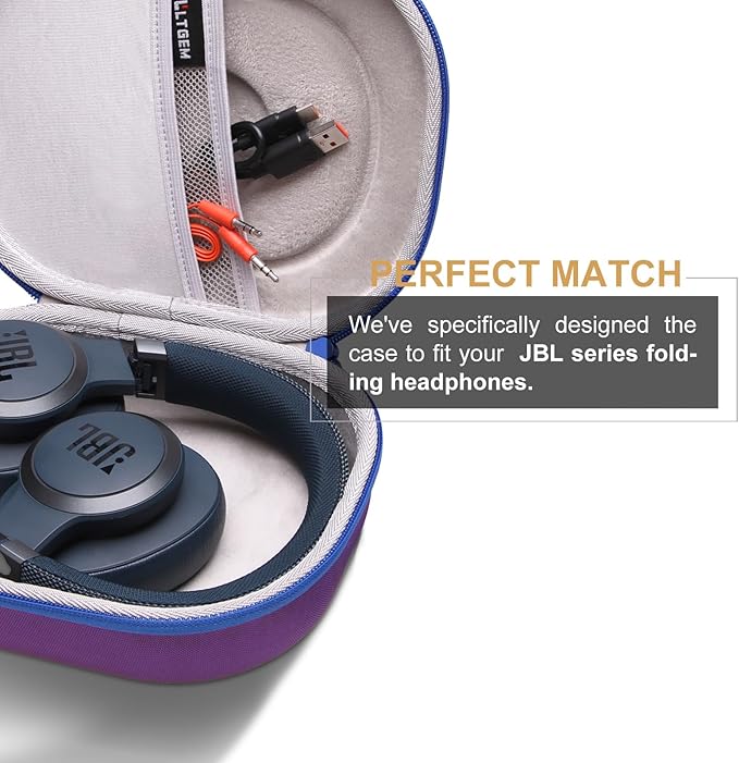 LTGEM Case Compatible with JBL Tune 520BT / 720BT / 520C / 770NC / 510BT / 670NC, for JBL Live 770NC / 670NC / 680NC / 780NC Headphones, Purple+Gray
