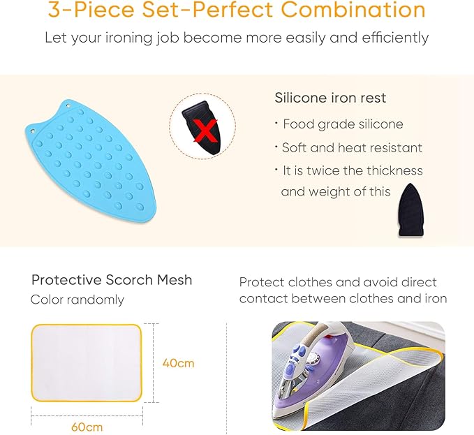 Upgraded Thick Ironing Blanket,Travel Ironing Mat Ironing Pad,Portable Double-Side Using,Isolate Heat Pad Cover for Washer,Dryer,Table Top,Countertop,Ironing Board for Small Space (28 x 31 inch)