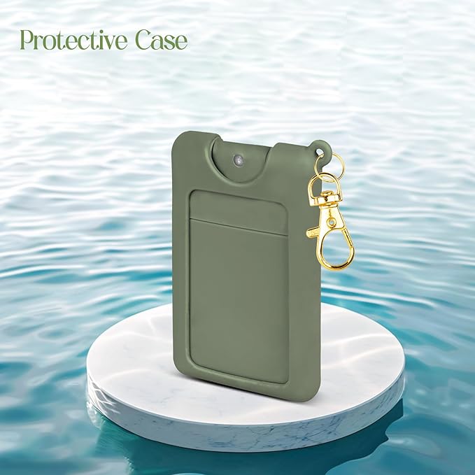 VANEST Silicone Case Compatible with Noshinku Pocket Hand Sanitizer, Protective Case with Keychain for Refillable Travel Size, Hand Sanitizer Spray Accessory