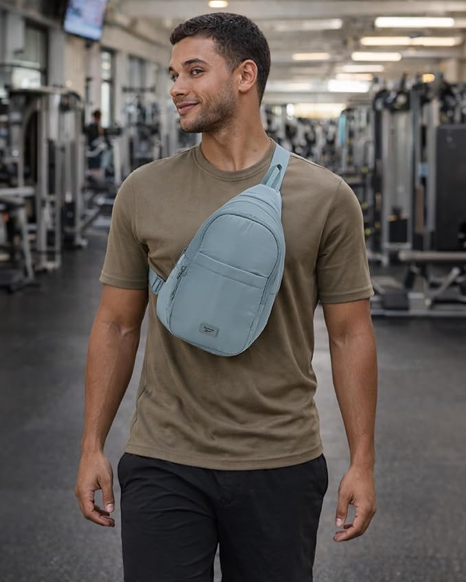 Reebok Unisex Crossbody Bag - Convertible Compact Durable Cross Body Bag for Women and Men - Gym and Travel Essentials, Size One Size, Thea II Trellis