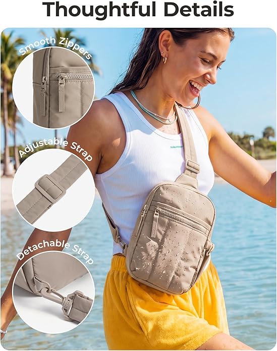 BAGSMART Small Crossbody Bags for Women, Puffer Sling Bag Fanny Packs, Purses Hobo Handbag for Daily Travel Hiking