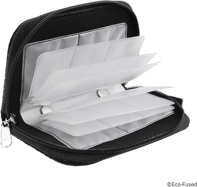 Eco-Fused Memory Card Case - Fits up to 22x SD, SDHC, Micro SD, Mini SD and 4X CF - Holder with 22 Slots (Black / 22 Slots - 2 Pack)