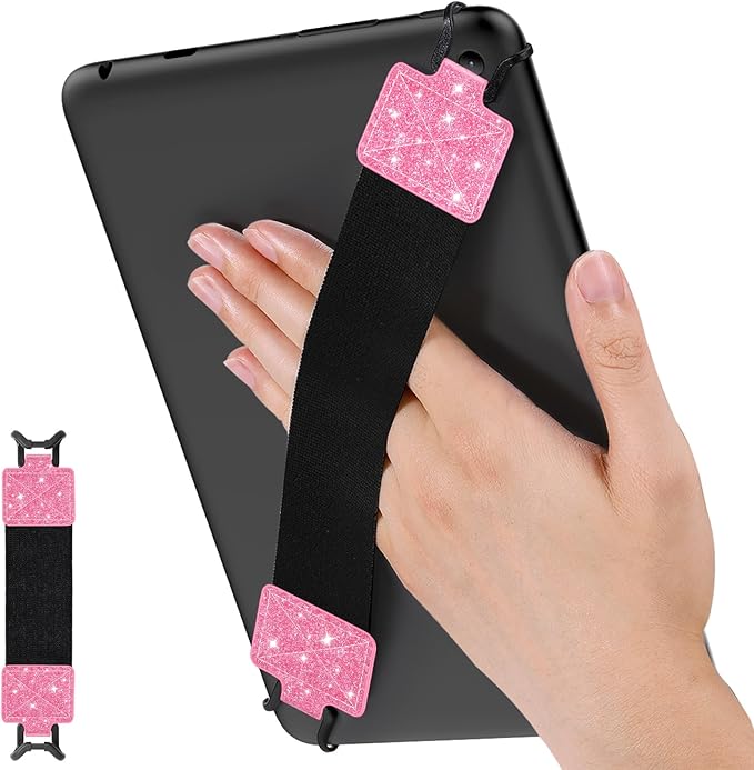 MoKo Security Hand-Strap for 9-11 Inch Tablet, iPad/IP-ad Pro/iPad Air/Kindle Fire HD/Samsung, Black High-Elasticity Versatile Hand Strap Lightweight Finger Grip Holder