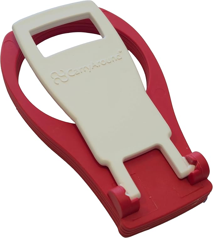 CarryAround Fold Away Cup Carrier/Caddy [Made in UK] [RED] Take-Out Coffee Soft Drink Pint Beer Beverage Holder, Sturdy Reusable Pocket Size, Festival Sports Gigs Easy Safe - hot Drinks, 2,3,4 Cups