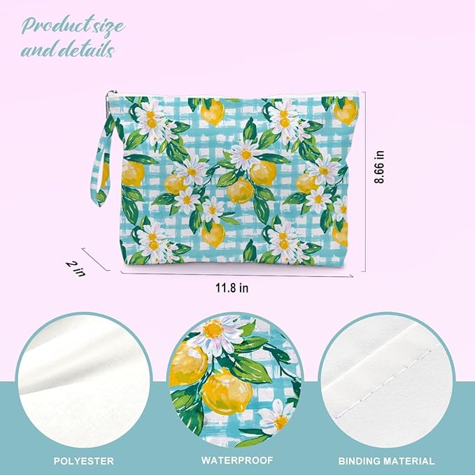 BELLOWDEER Beach Bags for Women, Wet Bag Cosmetic Bag for Beach Toiletries, Summer Travel Essentials, Gifts for Women