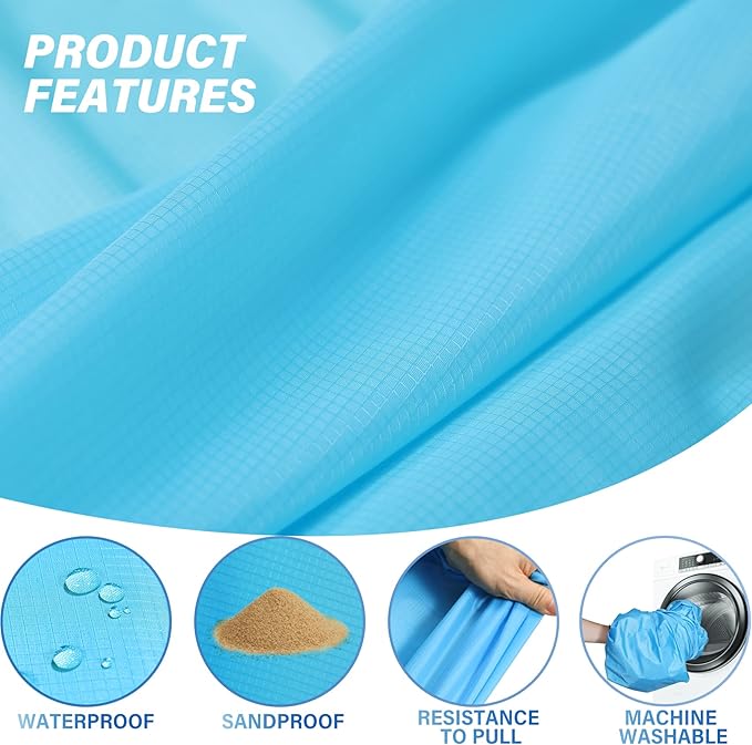 Famstar Beach Blanket Oversized Extra Large 78"X81"/10'X9',Waterproof Sandproof Beach Blanket 2-8 Adults Lightweight Durable for Travel Camping Hiking Picnic