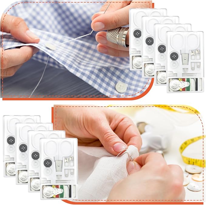 25 Boxes Mini Travel Sewing Kit Quick Fix Sewing Kits Bulk Basic Portable Pre Threaded Needle Emergency Repair Tool for Christmas Gifts Beginner Traveler Home Hotel (White)