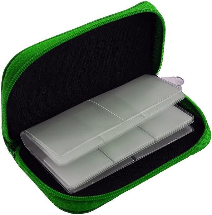 2PACK Memory Card Case - Carrying Case Suitable for Micro SD, Mini SD and 4X CF, Card Holder Bag Wallet for Media Storage Organization (Blue+Green)