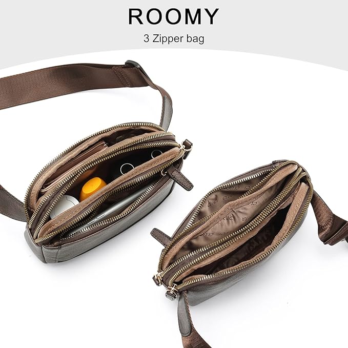 CLUCI Fanny Packs for Women Cross body, Belt Bag for Women, Mini Everywhere Crossbody Waist Bag Adjustable Strap, Vegan Leather Women's Fanny Pack