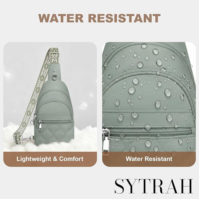 SYTRAH Sling Bag for Women, Anti-Theft RFID Crossbody Bag Nylon Sling Purse for Travel, Puffy Small backpack
