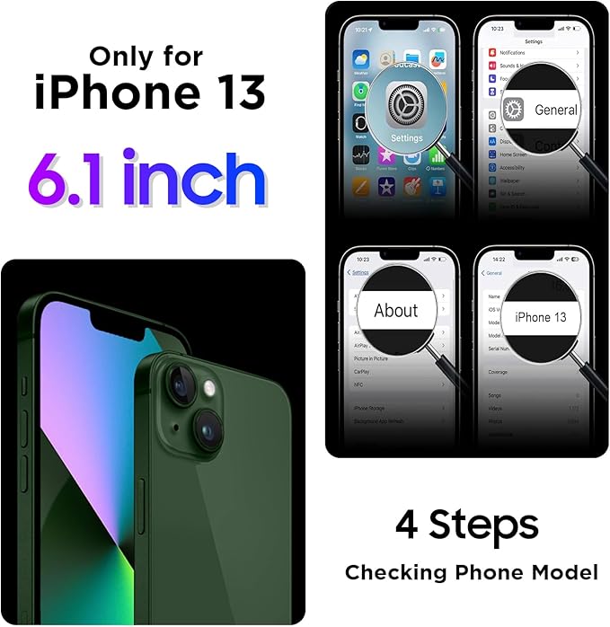 Compatible with iPhone 13 Case Waterproof, Built-in Screen & Camera Protector IP68 Underwater Full Body 13FT Military Dropproof Shockproof Phone Case 6.1"-Purple/Clear