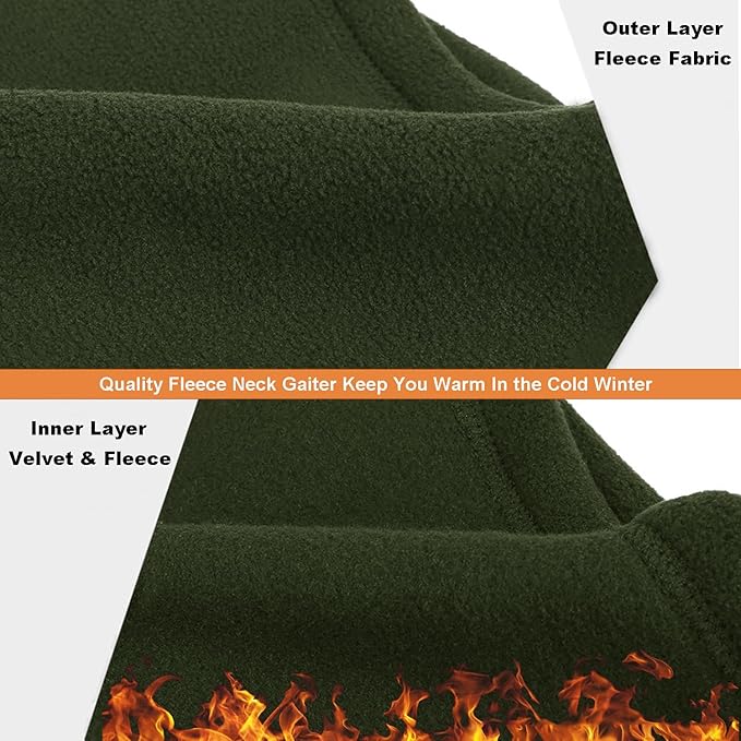 12 Pieces Fleece Neck Warmer For Men Women Winter Neck Gaiter Windproof Face Covering