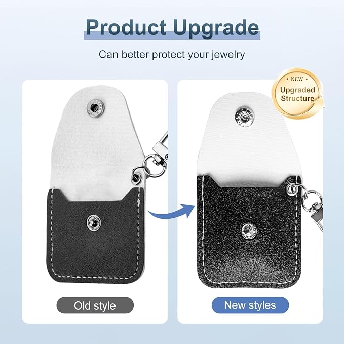Leather Ring Holder Keychain for Gym, Portable Jewelry Travel Ring Keeper Case for Wedding ring and Necklaces