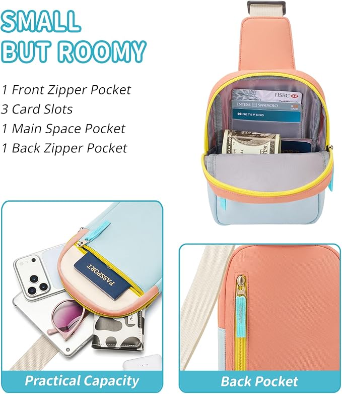 Birthday Gifts for 8 9 10 11 12 Year Old Teens Girls Kids, Fanny Pack Crossbody Bag Sling Belt Bags Purse, Dorm Travel Essentials for Girls Fashion, Preppy Tween Teen Girl Gift Trendy Stuff